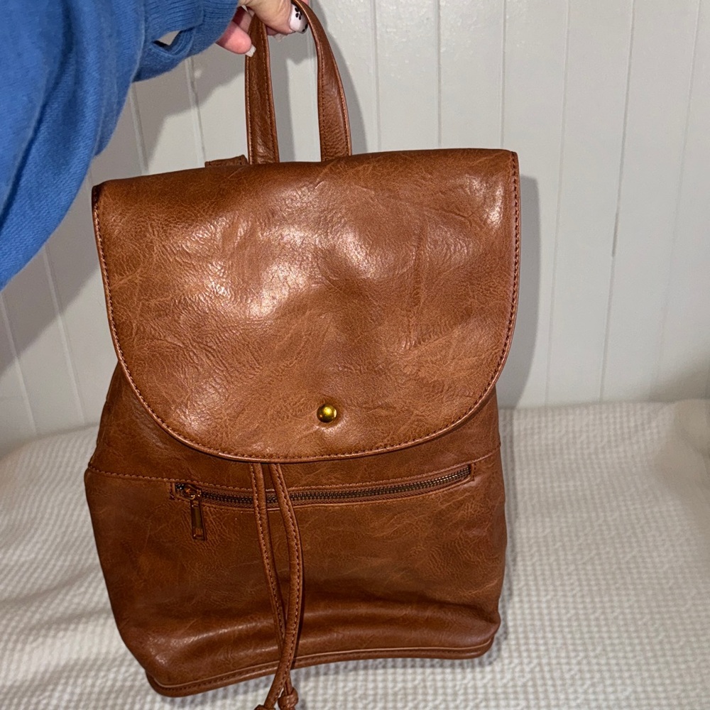 Brown Leather Backpack